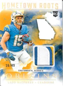 2024 Panini Origins - Ladd McConkey - Hometown Roots RC - 3-Color Patch #/49 - Bild 1 von 2