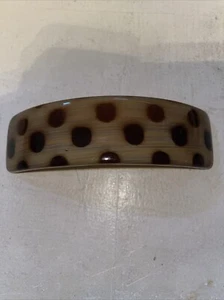 French Atelier Hair Clip Dark Brown Polka Dots Curved 4” NEW French Atelier - Picture 1 of 4