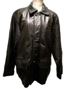 Pelle Studio Wilsons Mens Black Leather Thinsulate Zip & Button Closure Jacket S - Picture 1 of 18