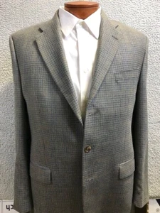 Ralph Lauren Chaps Sport Coat Mens 44L Houndstooth Wool/Silk Blazer Suit Jacket - Picture 1 of 15
