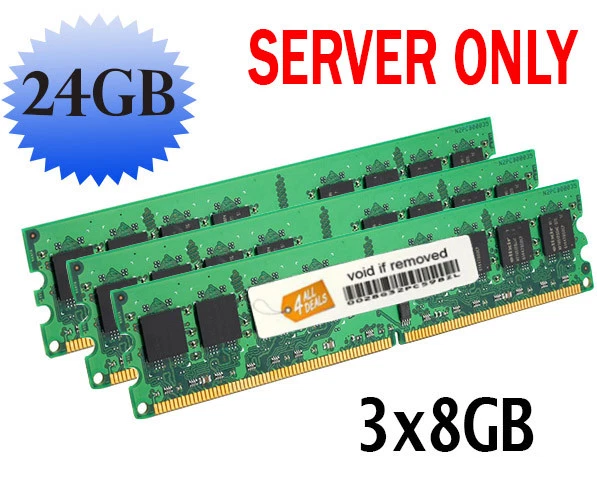 24GB (3x8GB) Memory RAM FOR HP/Compaq Workstation Z600 DDR3 ECC REGISTER - Image 1 of 1