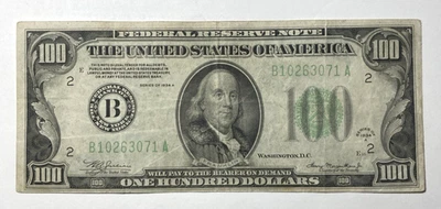 1934A $100 Small Size Federal Reserve New York Circulated - Image 1 of 2