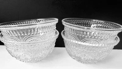 4 Pioneer Woman Clear Embossed Sweet Adeline Cereal Soup Bowls 5" - Image 1 of 4