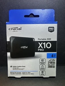 Crucial X10 Pro 4TB Portable SSD - Up to 2100MB/s read 2000MB/s write - water - Afbeelding 1 van 3