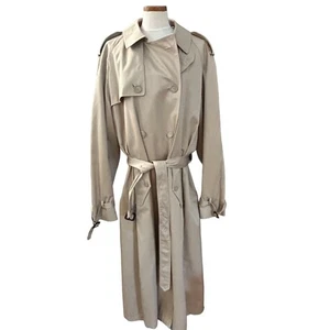 Vtg Joseph & Feiss Double Breasted Lined Trench Coat SIZE 46 XL Classic Academia - Picture 1 of 17