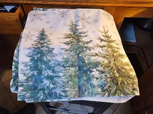 6 NUEVAS Funda Almohada Árbol Acuarela Azul Verde 20x20 Rústica Naturaleza Invierno T4 - Imagen 1 de 5