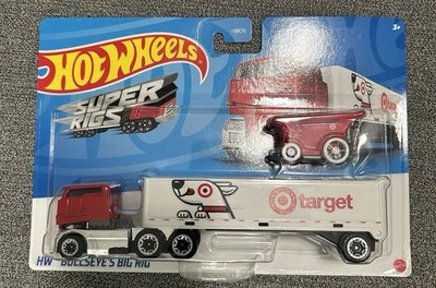 Hot Wheels 2022 Super Rigs Target - HW BULLSEYE'S Red BIG RIG Foto 1 de 4