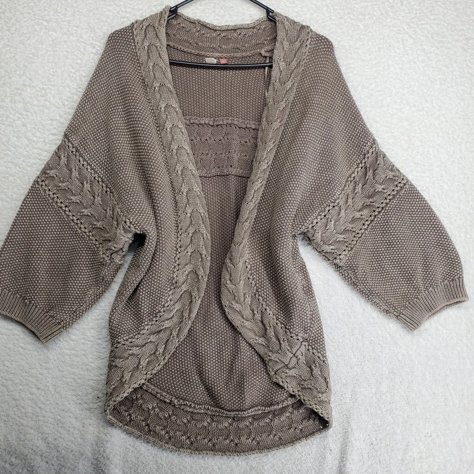 Cárdigan suéter para mujer Anthropologie Pilcro XS tejido con cable grueso abierto acogedor Foto 1 de 4