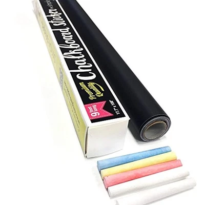 Extra Large Chalkboard Peel and Stick Paper 9 Feet roll (108 inches) + (5) Co... - Image 1 of 3