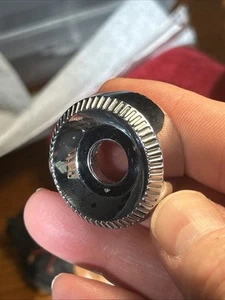 Vintage Radio Knob DIAL Rare Metal Alloy Chrome Mopar Ford GM USA Unknown - Picture 1 of 10