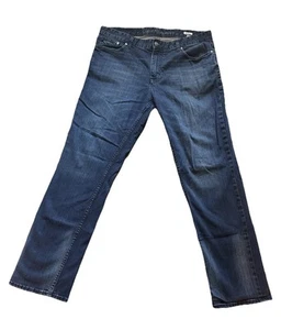 Calvin Klein Men's Dark Wash Blue Jeans Size 36x32 Slim Straight Fit Cotton - Picture 1 of 11