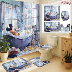 Mickey Mouse Cortina de Ducha Divertida Estampado de Pato Alfombra de Baño Cubierta de Inodoro Baño - Imagen 1 de 1