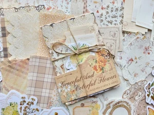100x Mix of Scrapbooking Paper & Stickers, Spring Flowers, Junk Journal,Ephemera - Picture 1 of 17