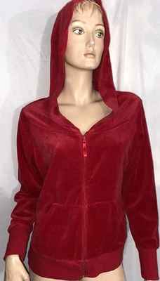 Vintage Athletic Works Sz Lg Red Zip Up velvet hoodie - Image 1 of 4
