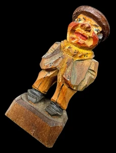 Anri Schnitzerei 2,5" Holz Mann Volkskunst Figur - Bild 1 von 8