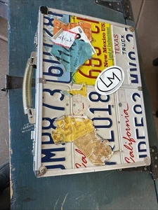 VINTAGE Unikat KENNZEICHEN AKTENTASCHE Unikat mit Geschichte massiv & abschließbar - Bild 1 von 11