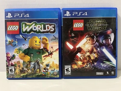 PS4 Lego Worlds &  Star Wars Force Awakens (Sony PlayStation 4, 2017) CIB - Image 1 of 4