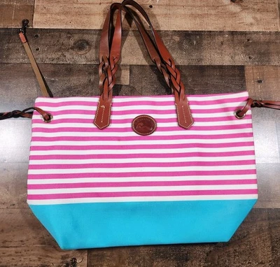 Bolso de Mano Dooney & Bourke Sullivan Shopper Cartera Rosa Azul Rayas Viaje Viaje  Foto 1 de 4