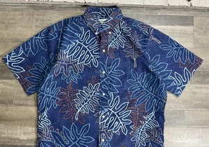 Reyn Spooner Eddy Y blaues Hawaiihemd mit Knopfleiste Blumenmuster Medium  - Bild 1 von 9