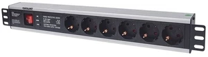 Intellinet 0Z31706 extension sockets black Black 19 Inch 6-way with overvoltage - Photo 1/4