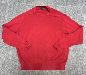 Vintage Lands End Men’s Crew Neck Sweater XL Red Made In USA - Picture 1 of 5