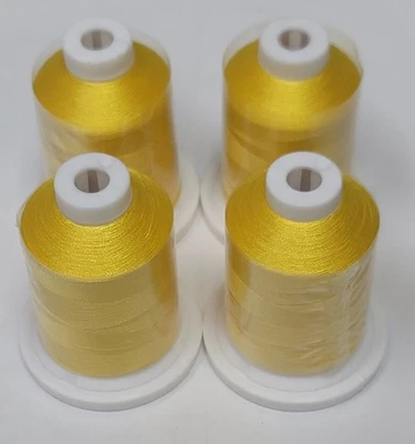 Brother Pacesetter Pro Yellow Sewing-Embroidery  Thread (New) 4 Spools In Box - Image 1 of 4