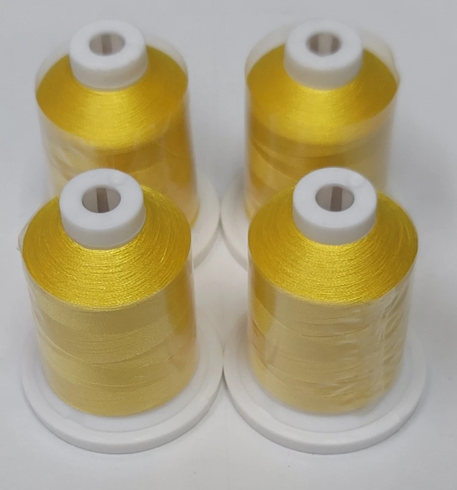 Brother Pacesetter Pro Yellow Sewing-Embroidery  Thread (New) 4 Spools In Box - Image 1 of 4