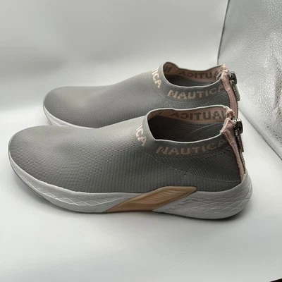 Nautica Women's Gray Slip On Sneakers Casual Shoes Back Zip Accent size 10 - Image 1 of 4