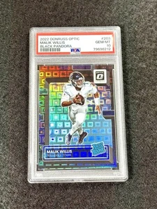 2022 Donruss Optic MALIK WILLIS Rookie NERO PANDORA PRIZM RC #/25 PSA 10 -POP 3 - Foto 1 di 6