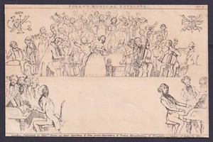 1840 Fores No 2 Musical Mulready Caricature  Original Fine Unused - Picture 1 of 2