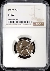 1959 Proof Jefferson Nickel certified PF 67 by NGC! - Picture 1 of 4