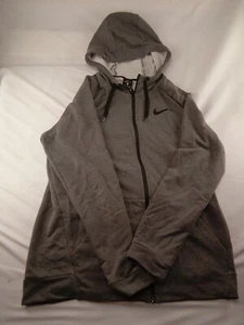 Nike Dri-FIT Full Zip Hoodie Warm-up Jacket Gray Men's Size Large  - Picture 1 of 3