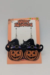 Pendientes de acrílico bruja calabaza de Halloween - Imagen 1 de 2