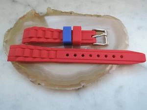 S.Oliver Uhrenarmband mit Rundanstoss Silikon rot 14 mm b2 - Bild 1 von 2