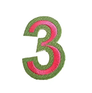 Number 3# with Pink & Green Border 2" x 1 1/2" Brand New - Picture 1 of 2