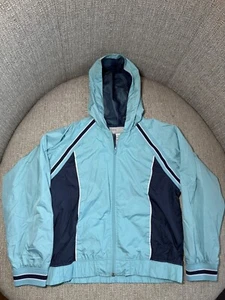 Sag Harbor Sport Blue Windbreaker Sport Action Petite Kids Sz M Hooded Zip-up - Picture 1 of 6