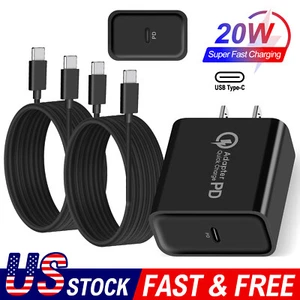 US Fast Wall Charger Power Adapter 20W PD Plug Cable For Samsung S25/24/23/22/21 - Picture 1 of 40