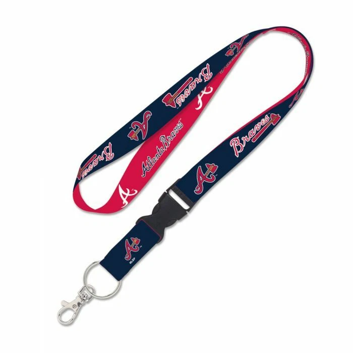 ATLANTA BRAVES KEYCHAIN LANYARD WITH DETACH BUCKLE 1" WIDE 22" LONG MLB - Image 1 of 1