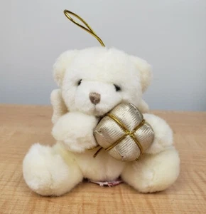 Russ Berrie Ángel de Peluche y Presente Oso de Peluche Marfil Crema Oro Adorno - Imagen 1 de 12