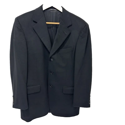 Canali Jacket/Blazer 46R Lana Wool/Cashmere Black Made In Italy Lined VGC - Image 1 of 4