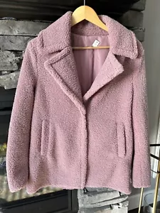 NUEVO CON ETIQUETAS Maralyn & Me Grande Rosa Suave Sherpa Felpa Abotonada Forrada Abrigo Chaqueta - Imagen 1 de 7