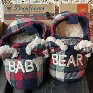 Baby Dearfoams Baby Bear Closed Back Slippers Baby Slippers Baby Shoes Size 3/4 - Picture 1 of 4