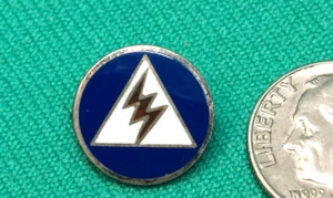 Vintage WWII Sterling Silver & Enamel U.S. Civil Defense Messenger Pin Lightning - Picture 1 of 2