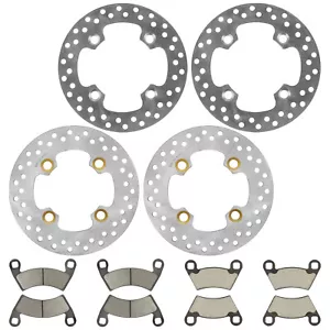 2 Front Rear Brake Disc Rotor W/ Pads for Polaris RZR XP 900 2011 2012 2013 - Picture 1 of 7