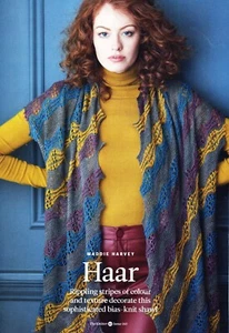 ~ Pull-Out Knitting Pattern For Beautiful Textured Rippling Stripe Shawl ~ - Picture 1 of 3
