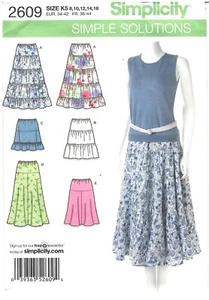 2009 Simplicity 2609 Misses Pull-On Rock Länge Variationen Größe K5 8-16 Muster - Bild 1 von 3