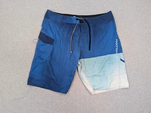 Volcom Shorts Mens 38 Blue Longboard Surf Swim Trunks Pocket Retro Beach - Picture 1 of 10