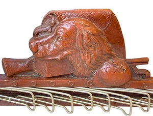 Vintage Syroco Carved Hunting Dog 12 Tie Belt Folding Closet Rack - Picture 1 of 4