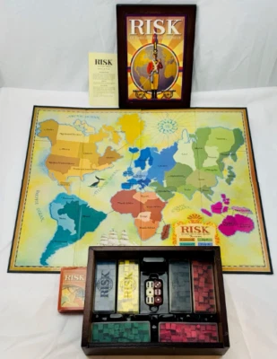 2005 Risk Wood Bookshelf Game by Hasbro Complete in Great Condition FREE SHIP - Image 1 of 4