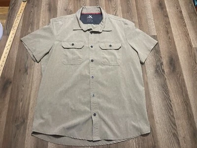 Camisa Zeroxposur, Para Hombre Talla Grande, Marrón, Manga Corta Camisa Abotonada Foto 1 de 4